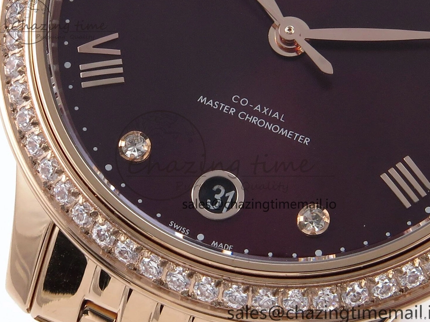 0205 De Ville Prestige Ladies RG VSF 1:1 Best Edition Brown Diamonds Dial on RG Bracelet A Sophisticated 7681